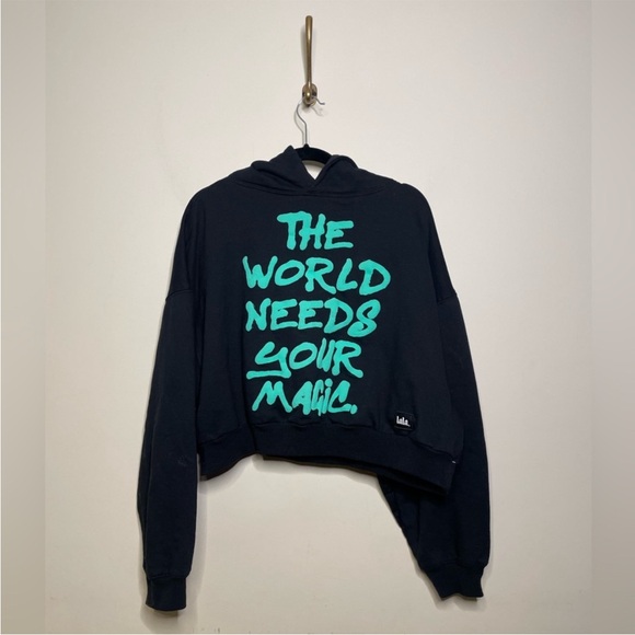 Dressed in LALA Energy Doesn't Lie Cropped Hoodie in The World Needs Your Magic - Picture 6 of 11